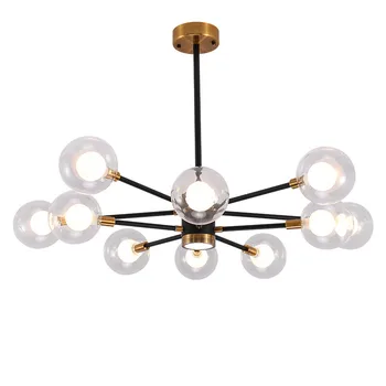 

Nordic Modern LED Pendant Lights Black Gold Magic Bean Molecular Hanging Lamp For Dining Room Bedroom Living Room Decoration G9