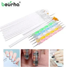 20 шт./компл., украшение для ногтей, УФ-гель для ногтей дизайн набор кистей Наборы для покраски ногтей ручка щетки маникюрные Типсы Инструменты