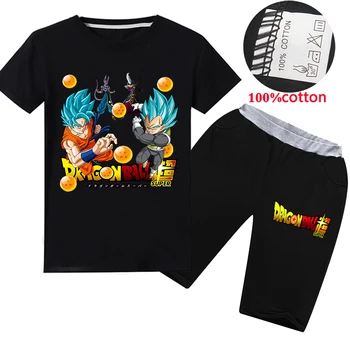 

Aummer Dragon Ball Z Goku Cartoon Anime Printing Kids Fashion T Shirt Short Pants 2pcs Sets Boys Casual T Shirts Shorts Suits
