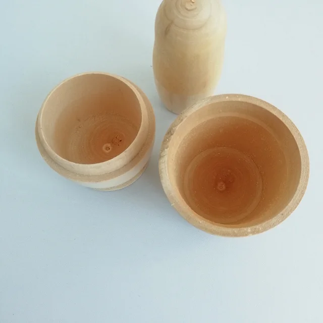 5pcs Blank Wooden Embryos Russian Nesting Dolls Toy Unpainted Matryoshka Doll DIY Paint Skill Training  For Children Gift 6