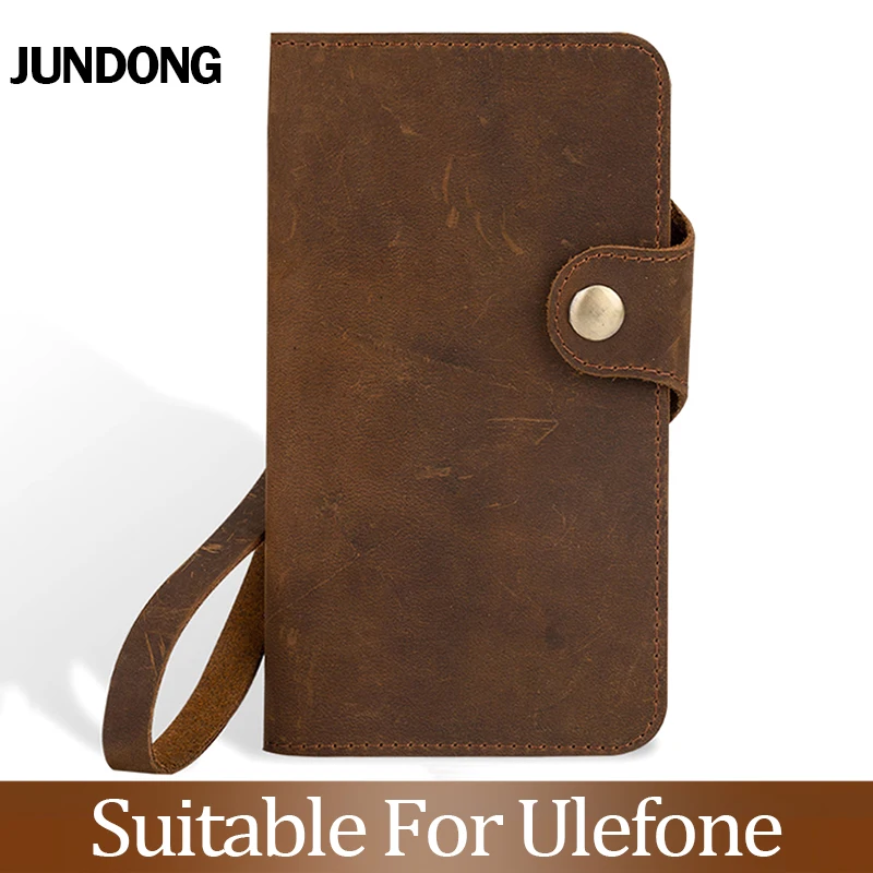 

For Ulefone S1 S8 S10 Pro Power 5 Matel Gemini Case Cowhide Wallet crazy horse skin Phone Cover