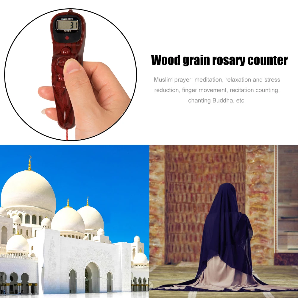 LED Electronic Counter Digital Beads Timer Muslim Pray Rosary Chanting Buddha Bead Register Relaxation Stress Reduction