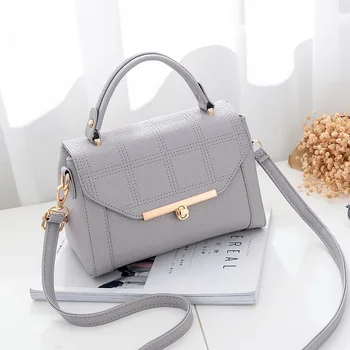 

2020 new women's bag PU leather ladies fashion solid color small square bag wild mini shoulder Messenger bag