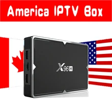 Лучшие США IP tv X96H Android 9,0 Smart tv BOX 4G64G+ 1 год 7000 Live 20000VOD мир Америка Канада США британский английский телеприставка