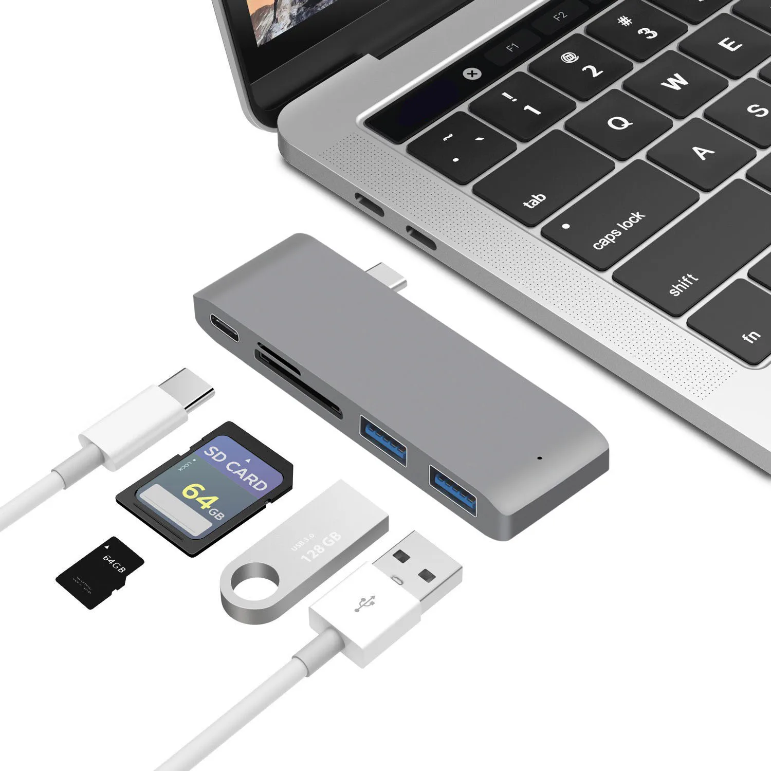 

USB C Hub 5 in1 Multiport USB C Hub To HDMI Adapter Type C to USB 3.0 SD TF Card Reader Adapter For 13/15 inch MacBook Pro Air