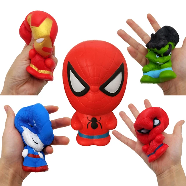 Marvel Squishy Kawaii Squishy Squish Spiderman Hulk Iron Man Spider Thanos Squishies Slow Rising Stress Relief Squeeze PU Toys 1