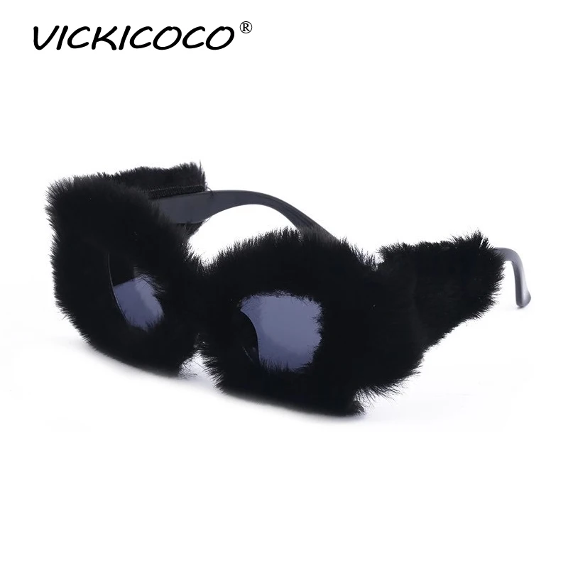 New Cat Eye Kardashan Sunglasses Women Trendy Punk Soft Fur  display picture 2