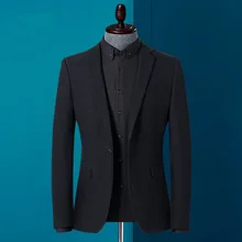 Men Blazer Fashion Men's Spring Wedding Black Slim Fit Suit Jacket Business Casual Style New Male Formal Blazers