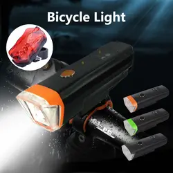 Водонепроницаемый Передний фонарь для велосипеда фонарик с USB подзарядкой, велосипедный фонарь, фара для велосипеда, фонарь для