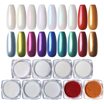 

1 Box Auroras Nail Mirror Glitter Powder Metallic Color Nail Art UV Gel Polishing Chrome Flakes Pigment Dust Decoration