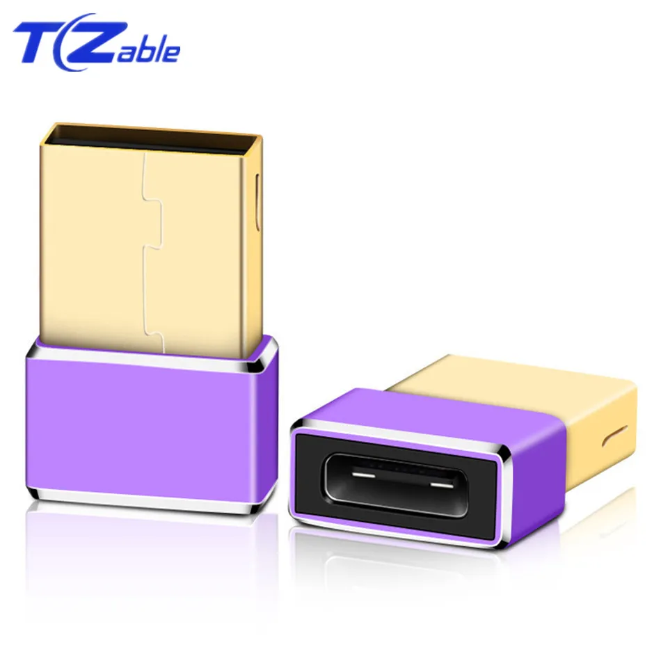2 шт. USB 3,0 к USB 3,1 type C OTG адаптер USB-C конвертер type-c адаптеры для samsung S10 для Xiaomi Mi 9t USB OTG разъем - Цвет: Purple