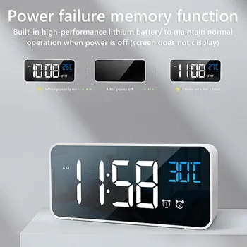 

Student Alarm Clock Multi-function LED Clock Plug-in Charging Dual-use Voice-activated Clock Bedroom Living Room Office Use