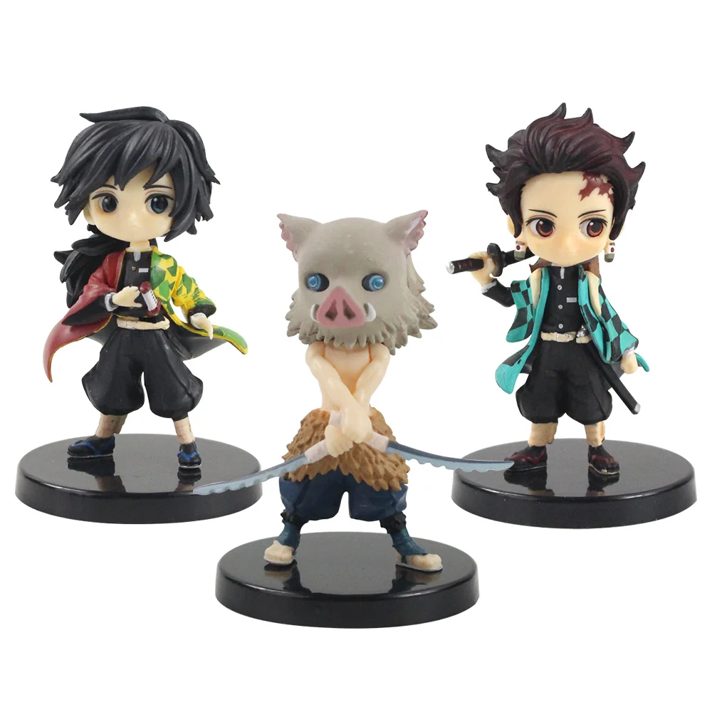 5 5 8cm 3pcs Set Anime Demon Slayer Kimetsu No Yaiba Q Posket Kamado Tanjirou Nezuko Agatsuma Tomioka Giyuu Inosuke Figures Toys Action Figures Aliexpress