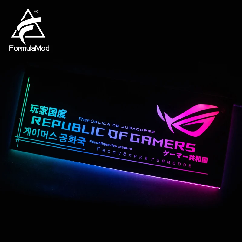 FormulaMod Fm-DB, декоративная задняя панель Gpu, с 5v 3 Pin Светодиодный акриловый задний план, может синхронизироваться с материнской платой - Цвет лезвия: Rog-3