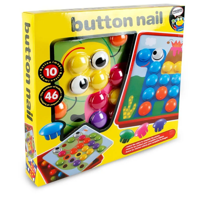 

Children Button Art 3D Puzzle Model Baby Educational Mushroom Nail Color Cognitive ENLIGHTEN Early Education Toy