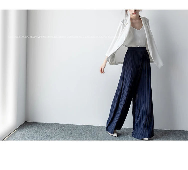 Горячая Miyake модные складные узкие soild длинные брюки Широкие брюки