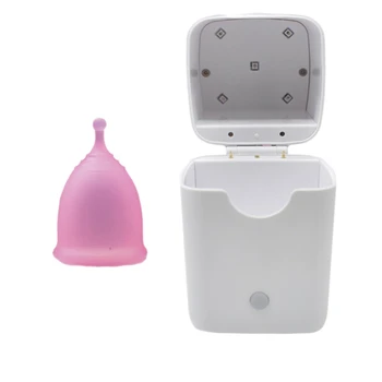 

1Set UV Light Menstrual Cup Disinfectioner with Menstrual Cup Silicone Reusable Lady Menstrual Period Cup