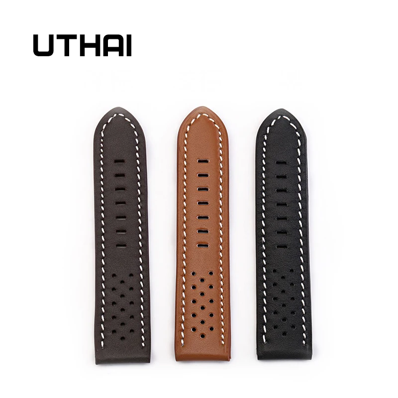 Часы-браслет UTHAI Z14, ремень для деловых мужчин, Ремешки для наручных часов из натуральной кожи, ремешок для часов 20 мм 20 мм 22 мм 26 мм, аксессуары для часов