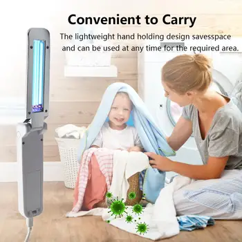 

Handheld UV Sterilization Lamp Portable Disinfection Light Mini Sanitizer Rechargeable For Home Office Travel Kill Virus Germ