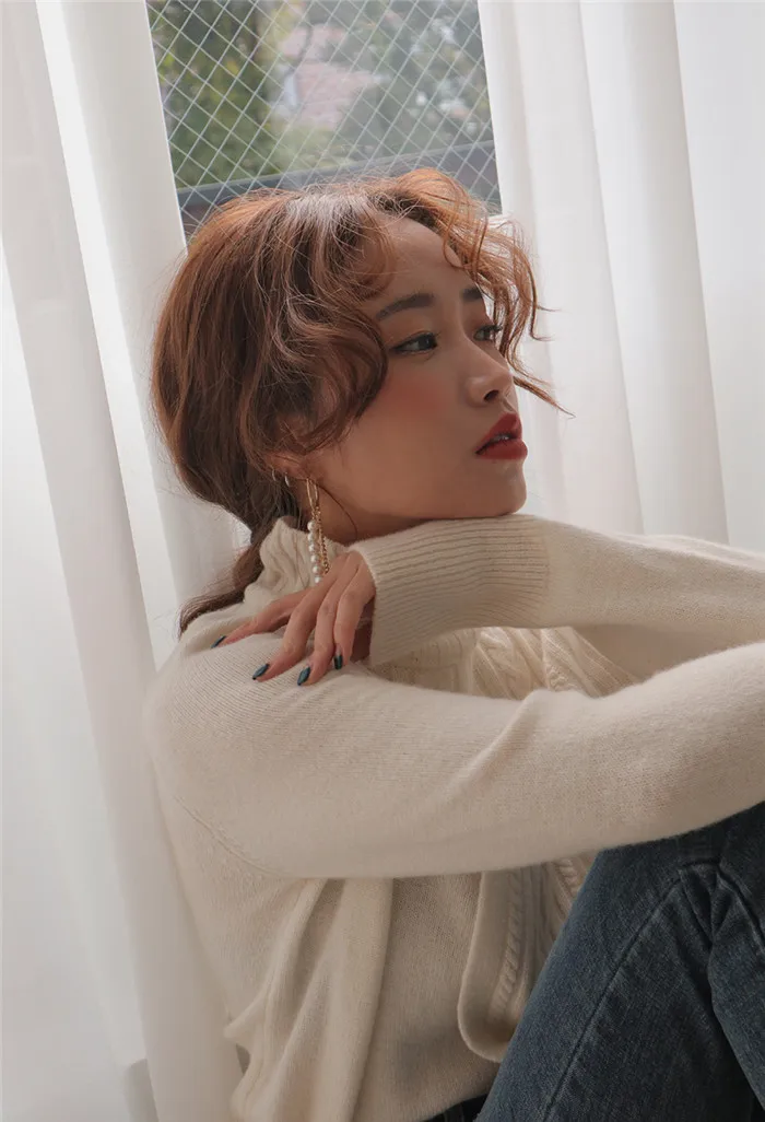 Толстый Пуловер, водолазка, свитер, черный укороченный Harajuku Blusa De Frio Feminina, корейский стиль, женский свитер, женский свитер, вязанный