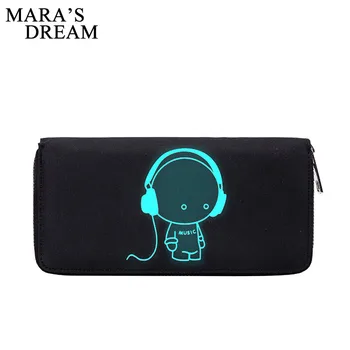 

Mara's Dream 2019 Multi-card Solid Color Wallet Cartoon Long Clutch Bag Men and Women Wallet Trend Wallet Luminous Zero Purse