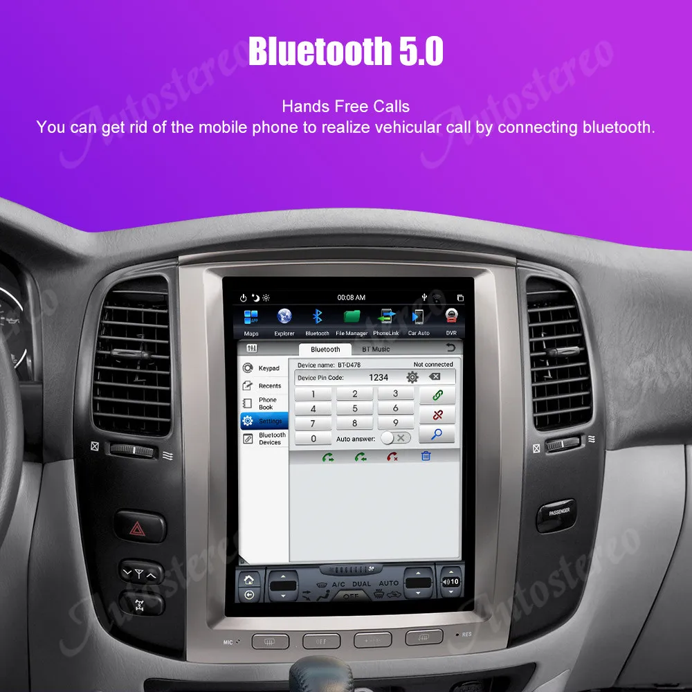 Android 9,0 4 Гб ОЗУ Tesla стиль PX6 автомобильный gps-навигатор для TOYOTA LAND CRUISER LC100 03+ головное устройство Мультимедиа Радио магнитофон