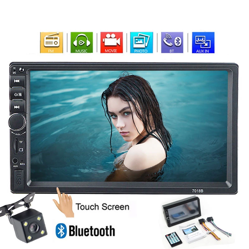 2 din автомагнитола 7 &quotHD плеер MP5 сенсорный экран цифровой дисплей Bluetooth USB SD