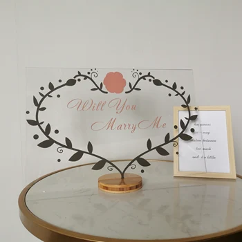 

HDJSIGN Customized Signboard Acrylic Decoration Brand Sign Plate House Logo Will You Marry Me For Wedding Art Wall Window Decor