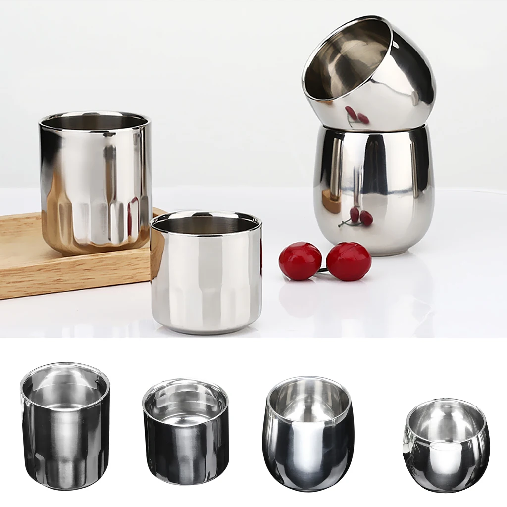 Stainless Cup Beer Coffee Mug Vodka Cup Double Wall Straight Tea Mug 120ml / 200ml Stainless Cup Beer Coffee Mug Vodka Cup Double Wall Straight Tea Mug 120ml / 200ml
