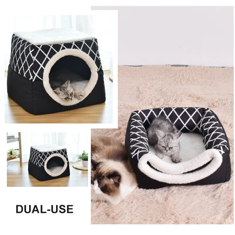 Benepaw Warm Soft Cat House Comfortable Removable Anti-slip Windproof  Kitten Bed House Safe Washable Pet Home Cave Puppy - AliExpress
