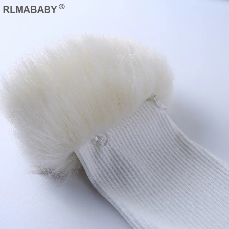 RLMABABY, Осень-зима, искусственный мех, Вязанная, сексуальная женская футболка, офисная, женская, белая, ребристая, топ, повседневная, уличная, базовая, женская футболка, Топ