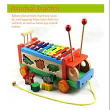Продукт животных фортепиано автомобиля Цвет можно перетаскивать для раннего обучения годовалых детские развивающие игрушки