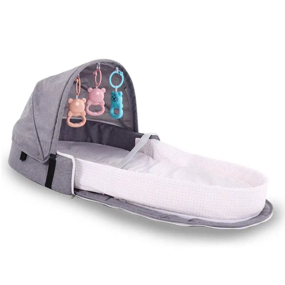 Portable Bionic Baby Crib Safety Isolation Bed Multi-function BB Outdoor Folding Cradle Waterproof Pad Crib With Mosquito Net