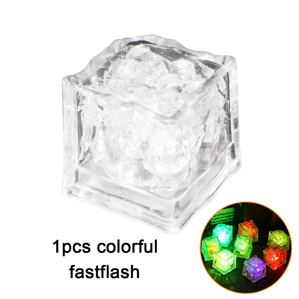 1 colorful fastflash 1/12 шт светодиодный кубики льда светящиеся вечерние шар флэш светильник светящиеся неоновые, свадьбы, праздника, Рождества бар декоративный бокал для вина расходные материалы - Цвет: 1 colorful fastflash