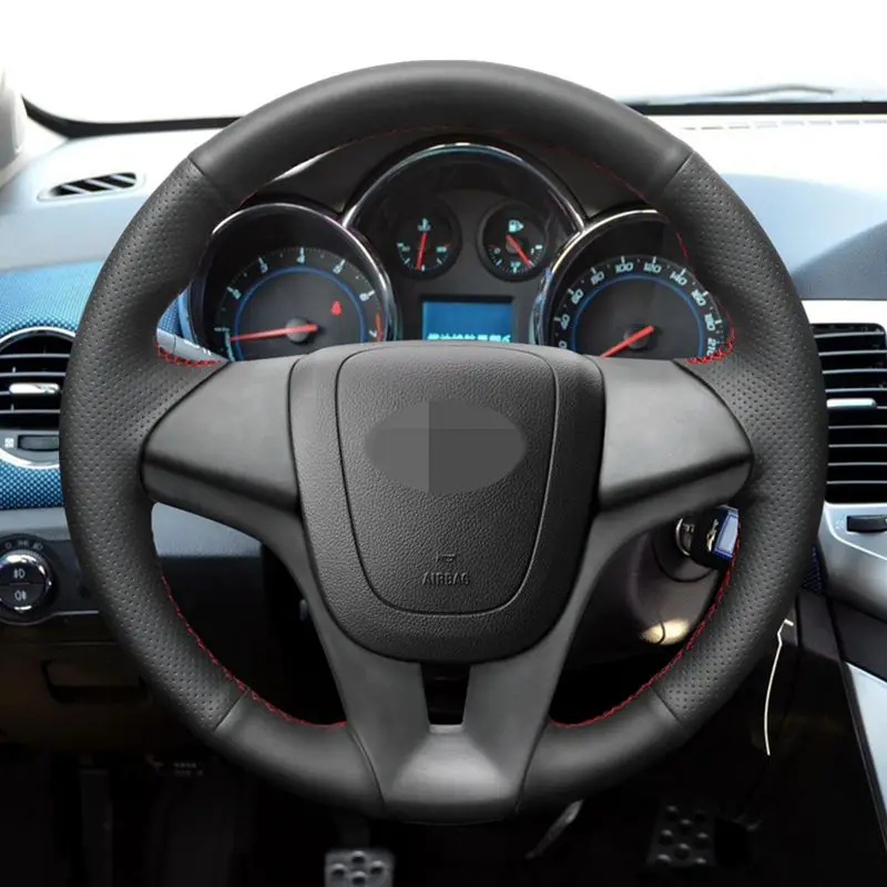 Чехол рулевого колеса из натуральной кожи для Chevrolet Orlando 2010 Cruze 2009 2014 Aveo 2011 2014|Чехлы