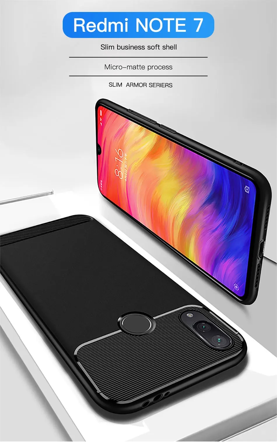 !ACCEZZ Luxury Matte Phone Case For Xiaomi Redmi Note 7 Protection Back Cover Anti-knock Thin For Redmi Note 7 Soft Shell Cases (1)