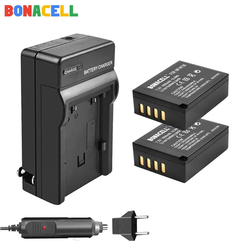 Bonacell для ЖК-дисплея с подсветкой Fujifilm NP-W126 NP-W126S Батарея+ Батарея автомобиля Зарядное устройство для ЖК-дисплея с подсветкой Fujifilm X-M1 X-A1 X-T1 X-E1 X-Pro2 NP W126