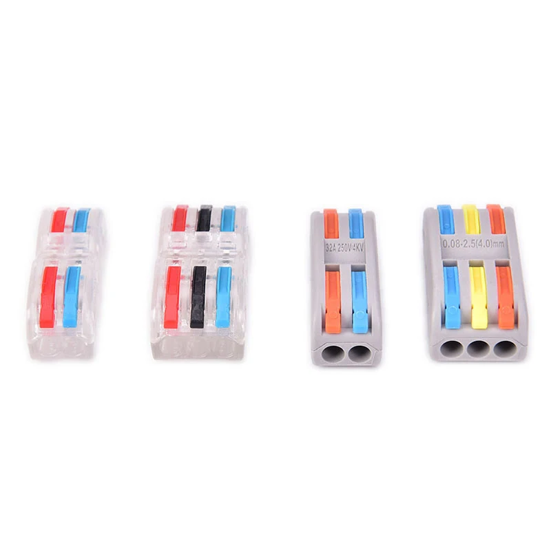 

Wire Connector 2pcs Mini Quick Connector Universal Compact Terminal Block Plug-in PCT-2-2 PCT-2-3 PCT-222 PCT-223