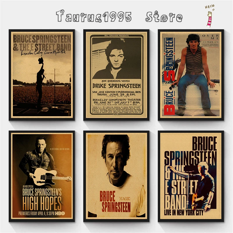 Aardappelen Latijns Chemicus Bruce Springsteen Stickers | Bruce Springsteen Posters | Kraft Paper Wall  Sticker - Wall Stickers - Aliexpress