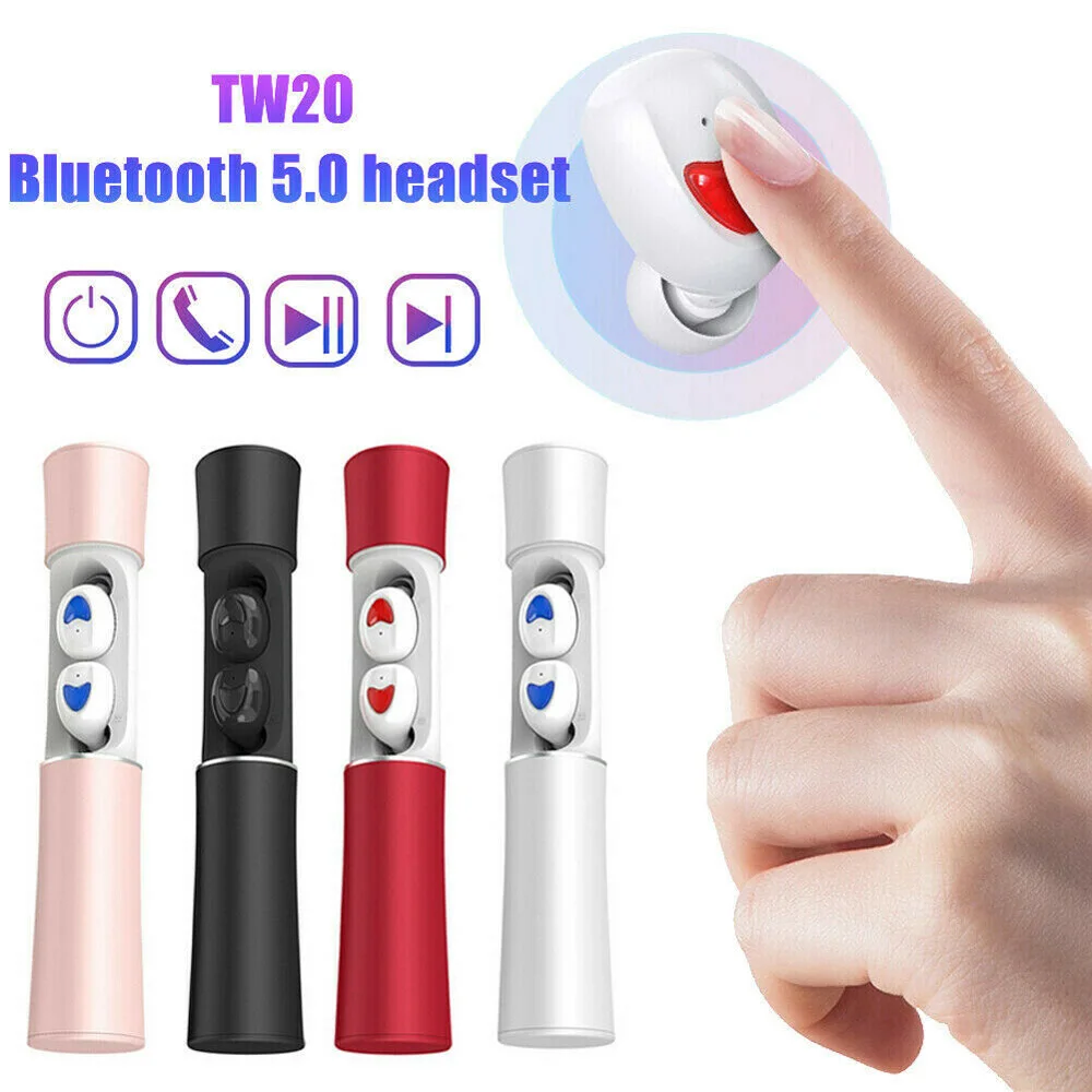 TWS беспроводные наушники TW20 Bluetooth с регулятором громкости Мини Портативный 3d