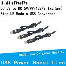 Câble adaptateur de convertisseur d'alimentation USB, ligne d'alimentation DC 5V à DC 5V 9V 12V, Module Step UP, 2.1x5.5mm 2.1x5.5mm, longueur de la prise 1m