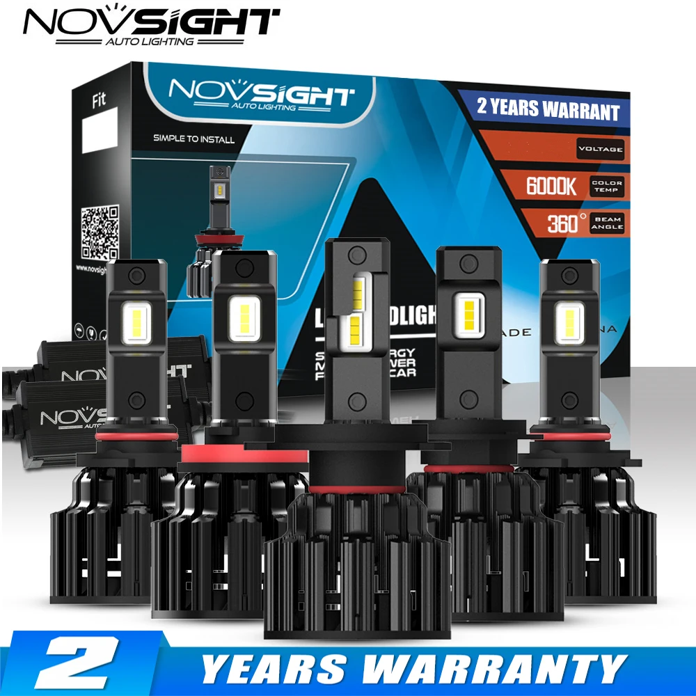 Novsight Автомобильные светодиодные фары лампы H7 H11 HB3/9005 HB4/9006 H4/9003/HB2/Lo 6000K белые