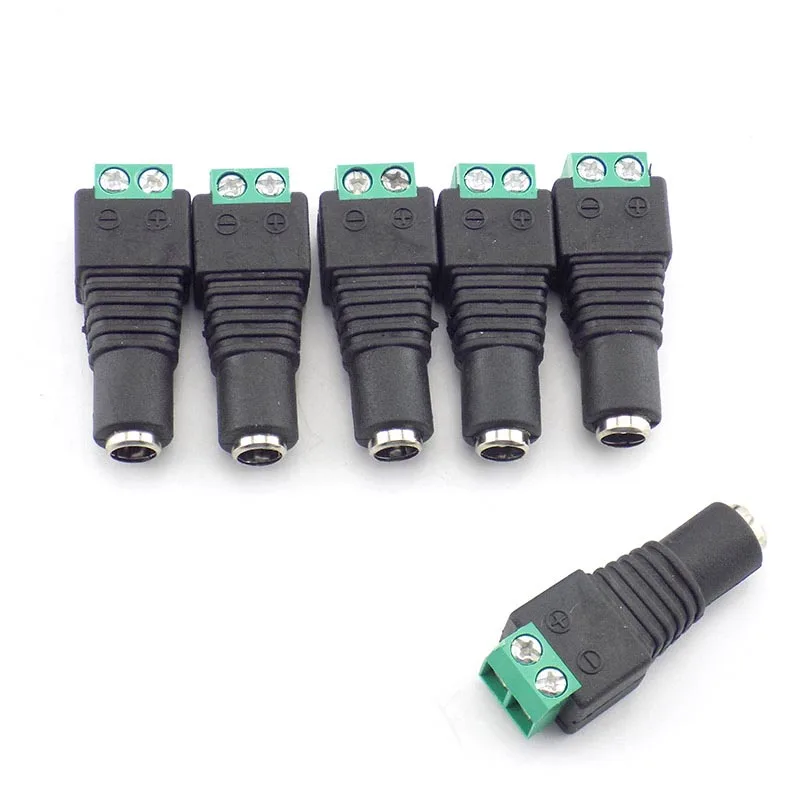 5PCS 12V DC Power Supply Plug Adapter Connector for 5050 3528 LED Strip Light US 