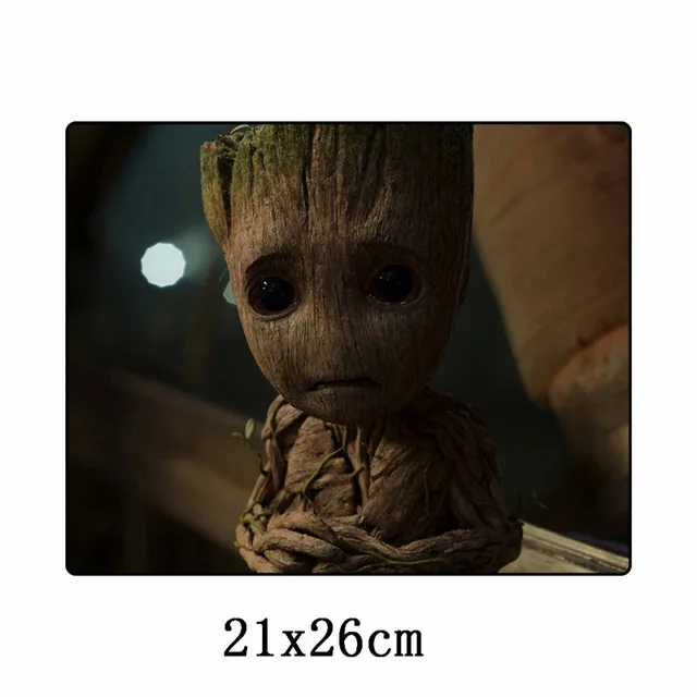 Цвет: желтый Groot, ракета, енот, коврик для мыши, геймер, маленький размер, 21x26 см, нескользящий коврик для мыши, офисный коврик для ноутбука, ноутбук, компьютер, подарки - Цвет: Цвет: желтый