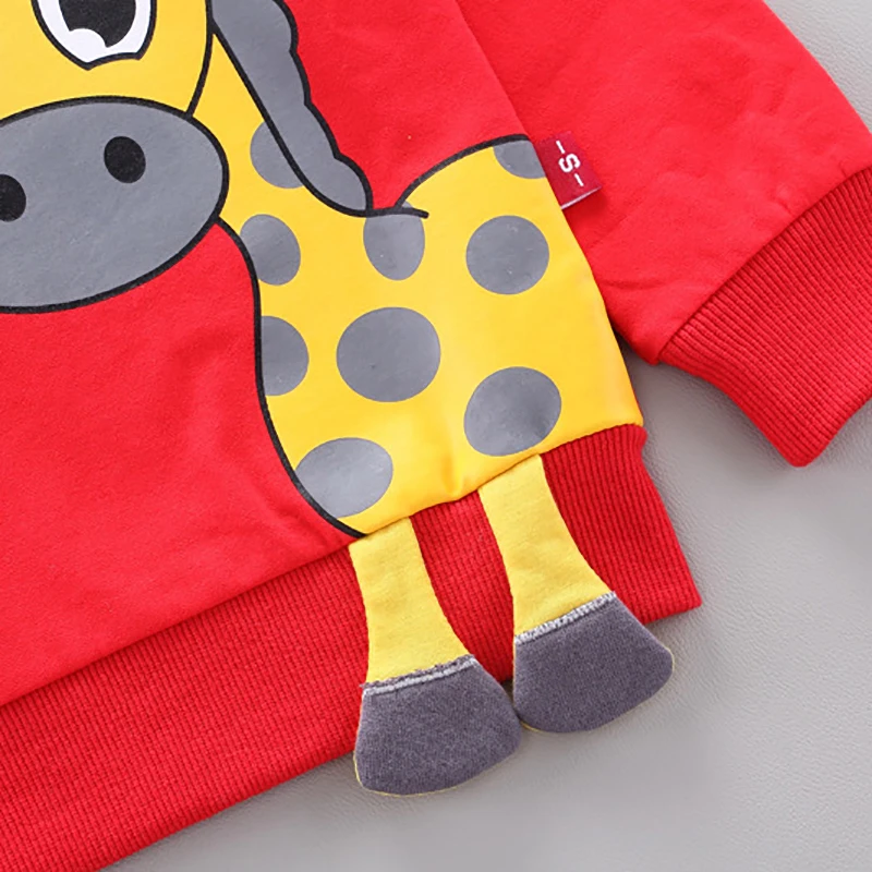 Autumn Baby Boys Girls Long Sleeve Cartoon Deer Sweatshirt Tops+Deer Pants Trouser Costume Set
