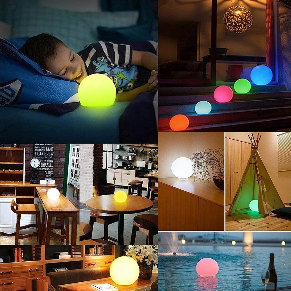 LED Solar Ball Light Waterproof Swimming Pool Remote Control Outdoor Garden Decor Lamp Glow Globe Ball Inflatable Pool Lights potato night light