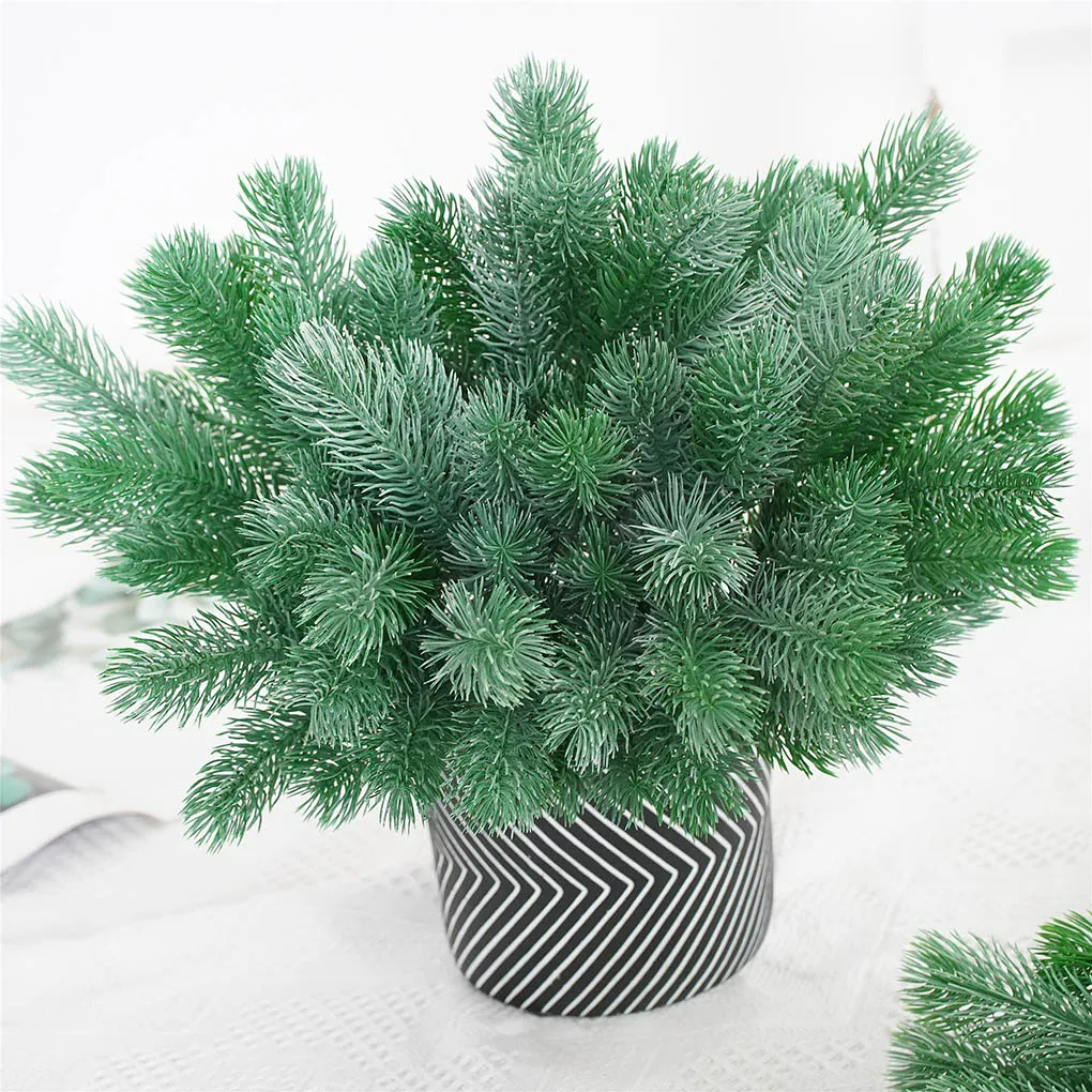 Artificial Pine Needle Branches Home Hotel Plant Leaf Decor Plastic Fake Plant Prop Ornament