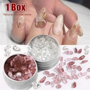 

1 Box Natural Iridescent Irregular Transparent AB Color Nail Rhinestone Stone 3D Valentine Nail Art Decoration Manicure Tips