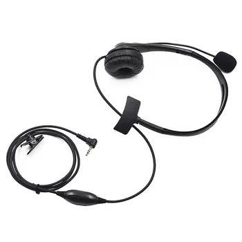 

Durable Headset Flexible Boom Mic Headphone PTT Walkie Talkie Two Way Radio Replacement for T6200C 2.5mm