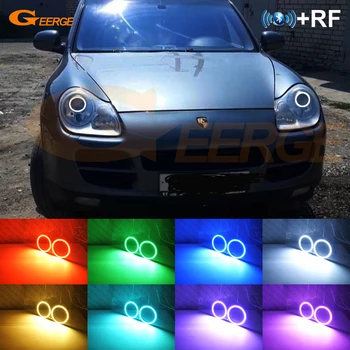 

For Porsche Cayenne 955 9PA 2002-2006 xenon headlight Excellent RF remote Bluetooth APP Multi-Color RGB led angel eyes kit